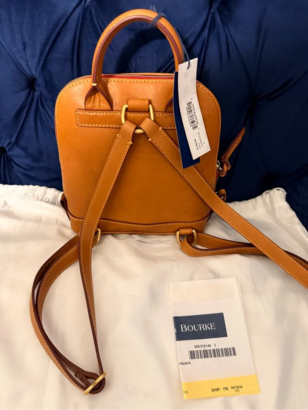 Dooney & Bourke natural Florentine  Leather small Backpack